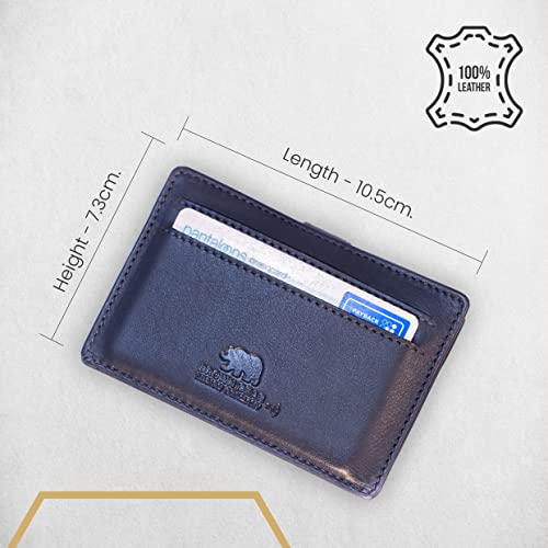 Image of BROWN BEAR Premium Branded Men's Pure German Nappa Leather, RFID ATM Card Holder (Brown, Chocolate)