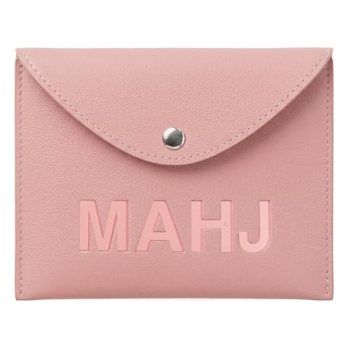 Funda Porta Cartas Mahjong de Cuero PU Rosa