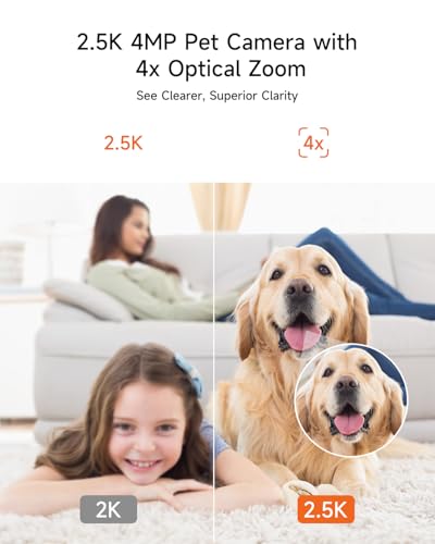 2 Pack 2.5K Cameras for Home Security, Non-Subscription AI Human/Pet/Crying Detection, 4MP Dog/Cat/Pet Camera Indoor with Phone App, Pan Tilt 2.4G WiFi Indoor Cameras, IR Night Vision, 2-Way Audio - Image 6