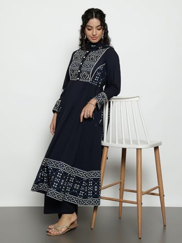 Image of Vbuyz Women'S Cotton Floral Print Straight Stitched Kurta Pant With Dupatta