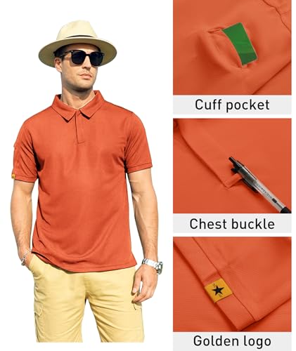 Image of ZITY Mens Polo Shirt Short Sleeve Sports Tactical T-Shirt Athletic Golf Polos Daily Casual Stylish Collared Shirts for Men