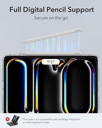 Image of ESR for iPad Pro 13 Inch Case (M5 /M4) 2025 /2024, Thin and Lightweight, Shock and Drop Protection, Yellowing Resistant, Hard Back, Supports Pencil Pro and Pencil(USB-C), Classic Series, Clear