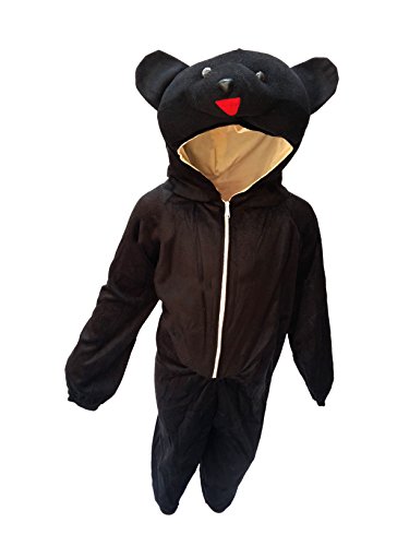 Image of Kaku Fancy Dresses Bear Wild Animal Costume for Kids - Black, 3-4 Years | Animal Fancy Dress for Boys & Girls