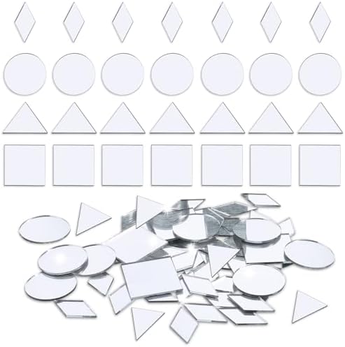 Jetec 100 Pcs Adhesive Mirror Tiles - 1,2,3 Inch Round Mirrors For Crafts