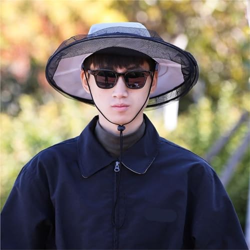 Sombrero de mosquitera antijunjenes para pescar sin picaduras en el cuello 5