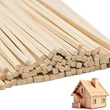 DaTpuik 1/4 x 12 Inch 25 PCS Square Dowel Rods Wood Sticks Wooden Dowel Rods - Unfinished Bamboo Sticks - for Crafts,Home Decor, Model Making and DIYers