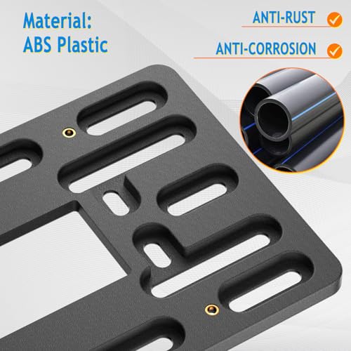 Aootf Front License Plate Bracket Holder - Universal Front Bumper License Plate Mounting Kit, 2 Drill Holes Car Tag Adapter with Anti Theft Stainless Steel Screw Bolt Caps