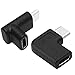 USB C Angle Adapter [2 Pack] 90 Degree USB C Type C Male to Female Adapter, Right Left Up Down Angled USB-C USB 3.1 Type-C Extension for Laptop & Tablet (USB-C Left/Right & Up/Down, Black (2 Pack))
