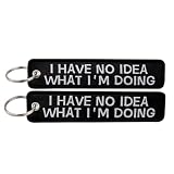 beemorita 2 Pack Motorcycle Keychain for Motorcycles, Scooters, Cars, Bike, Backpack Motorcycle Key Chain Key Tag Jet Tag Keychain(I Have No Idea What I AM Doing)