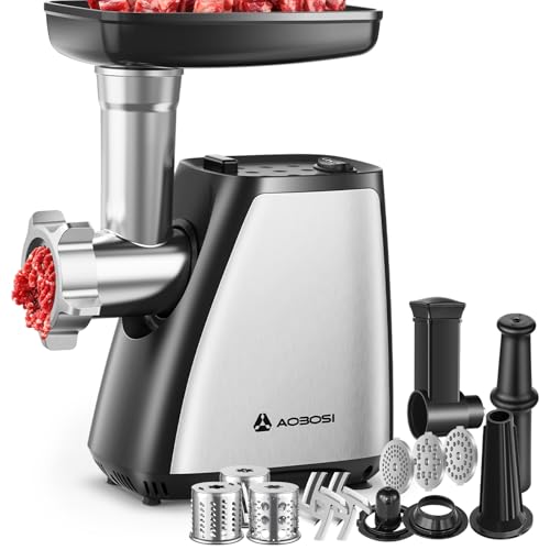 AAOBOSI Meat Grinder Electric, [2800W Max] Meat Grinder, Cheese Grater, Sausage Maker & Kibbe Kit for Home Use by AAOBOSI - Used condition - US$56.39