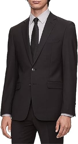 DKNY mens Modern Fit High Performance Separates Business Suit Jacket, Black Solid, 42 Tall US