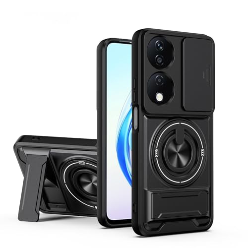 �Ή��@�� Honor X7B 4G / X7B 5G / 90 Smart �g�уP�[�X,�f���A���X�^���h�A�����Y�ی�X���C�h�J�o�[�A�}�O�l�b�g���ی�P�[�X Black