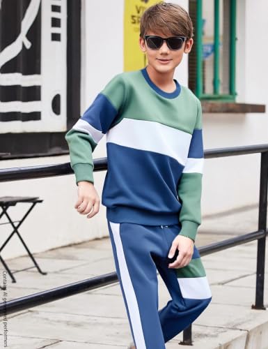 Image of mkodopy Boys Clothes Hoodie Sweatsuits Tops and Pants Boys Fall Winter Outfits Boy Clothing Set
