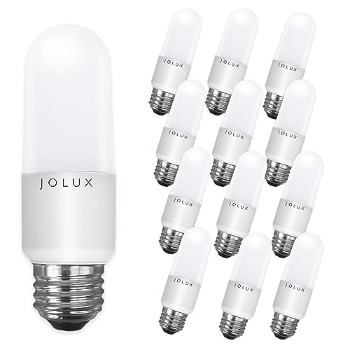 Jolux led Stick Lights, 60 watt Equivalent, 800 Lumen,5000K Daylight, e26 led Bulb,Non-Dimmable, Enclosed Fixture Rated, 12Count (Pack of 1)...