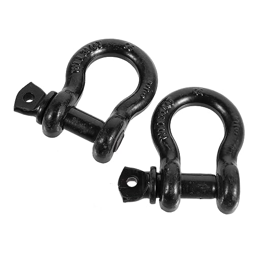 PRETYZOOM 2Pcs Heavy Duty Stainless Towing D Rings Offroad Shackle for Vehicle Resistant Design Compatible with Tow Straps and Winches Off Road Tool