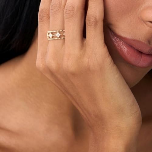 1 Ct Round Cut Diamond Classic Floral Band Clover Ring Women's Wedding Band 14k Yellow Gold Plated 925 Sterling Silver Handmade Customized Women Jewelry Anniversary Band Gift for Her4