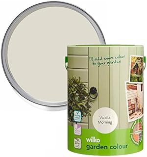 wilko Garden Vanilla Morning Colour, Long-lasting Exterior Paint, Outdoor Paint for Stone, Brick, Wood and Terracotta, 5L
