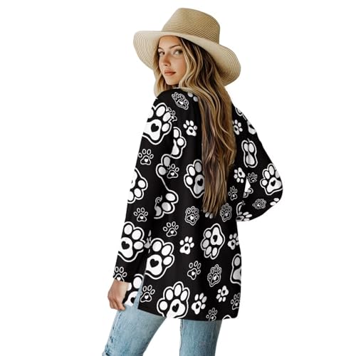 Image of Women's Open Front Cardigan Long Sleeve Loose Sweater Lightweight Soft Cardigan Jackets