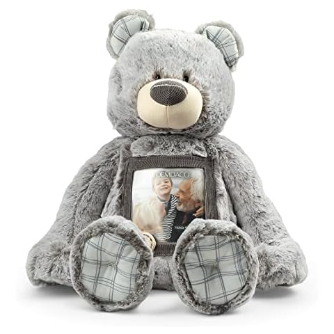 DEMDACO Here to Hug 12 Inch Grey and Brown Polyester Remembrance Plush Stuffed Animal Cover