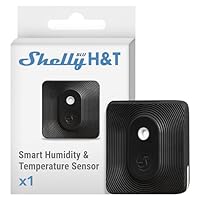 Shelly Blu H&T Schwarz | Bluetooth-gesteuerter Temperatur- und Luftfeuchtigkeitssensor | Spritzwassergeschützter und Staubdichter | Schutzklasse IP54 | iOS-Android-App | Gateway Erforderlich