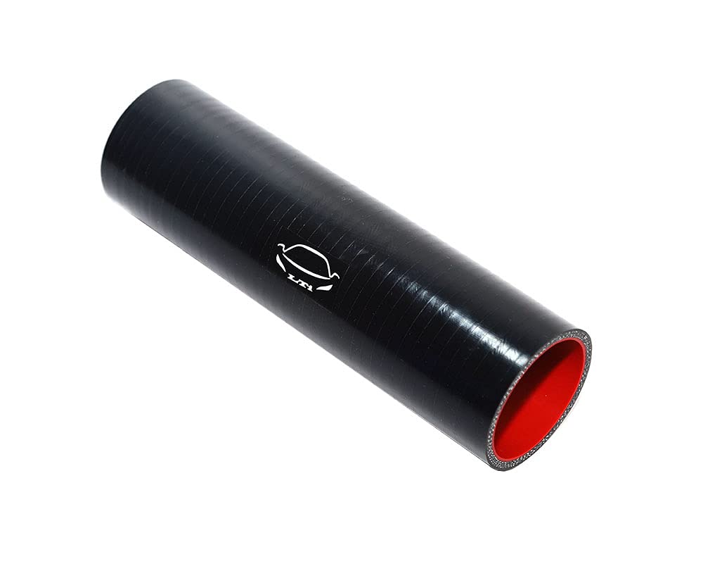 TenkeAuto 8" Long High Performance 4-Ply Reinforced 1.25" ID Straight Coupler Silicone Hose Turbo/Intercooler/Piping (BLACK 1.25'')