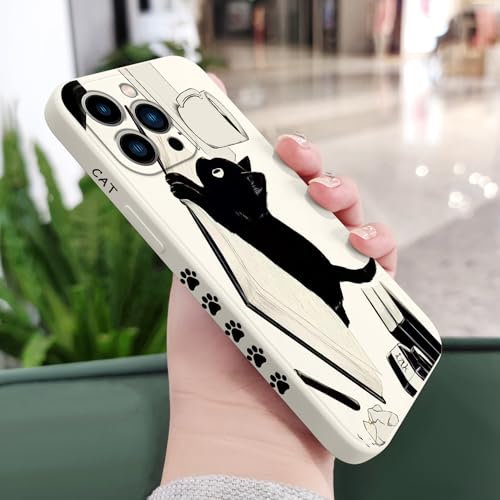 Coque iPhone 13 Pro fine silicone liquide évite les bris d'écran chat - 2