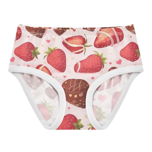Wusikd Strawberry Chocolate Girls' Underwear Cotton Hearts Girls Briefs Soft Toddler Underwear 2T