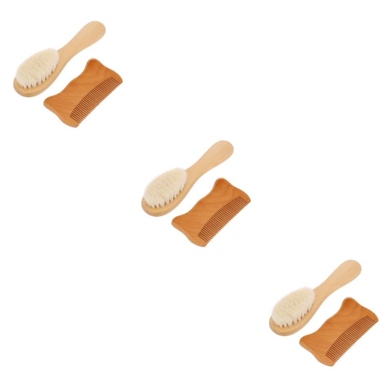 FRCOLOR 6 Piezas Cepillo De Baño Para Bebés Cepillo Para El Cuidado Del Bebé Peines Para El Cabello Para Mujeres Kit De Aseo Para Bebés Niño Pequeño De Madera Soporte Madera Maciza
