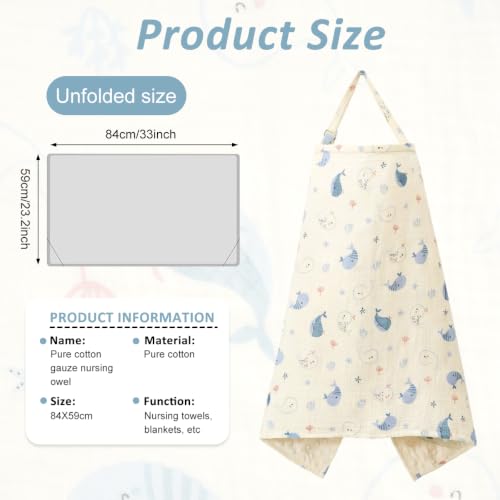 Image of Snowie Soft Muslin Nursing Cover Cotton Breathable Design