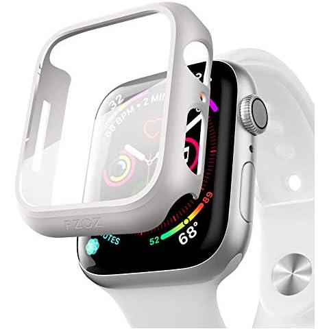 pzoz Carcasa compatible con Apple Watch Series 6/5/4/SE/SE2 40 mm, funda protectora de pantalla completa con película Cover