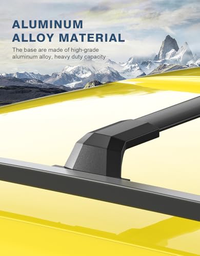Image of Roof Rack Cross Bars 300lbs Compatible with GMC Acadia 2017 2018 2019 2020 2021 2022 2023(with Raised Rails), All-Metal Aluminum Heavy Duty Crossbar Luggage Racks Roof Rails Rooftop