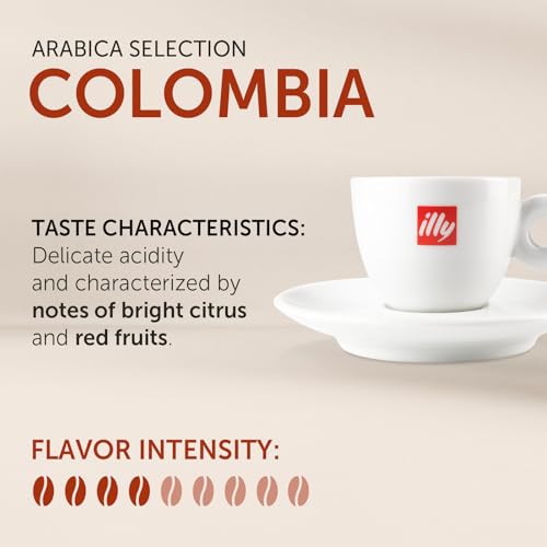 Image of illy Coffee IperEspresso Capsules, Colombia Single Origin Medium Roast Coffee Pods, 100% Arabica, Premium Italian Blend, 18 Count, 1 Pack