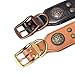 Didog Hundehalsband aus echtem Leder, breit, weich, strapazierfähig, 5 cm breit, luxuriöses, langlebiges Hundehalsband für mittelgroße und große Hunde, Braun, L