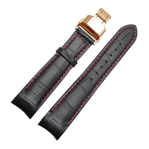 Bracelet de montre universel en cuir véritable bombé et élégant