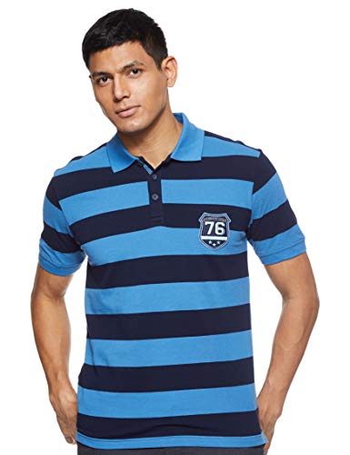 Image of Jockey Men's Regular Fit Half Sleeved Classic Striped Polo T-Shirt
