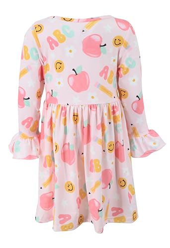 Image of Girls Long Sleeve Ruffled Dresses for Toddlers and Kids