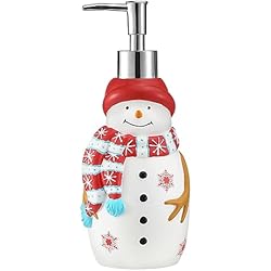 Aliexpress Dispensador Jabon Emibele Dispensador de Jabón, Dispensador de Resina Decorativa Botella Vacía con Bomba Rellenable para Jabón Champú Gel de Ducha Cocina Baño, 450ML, Muñeco de Nieve con Sombrero