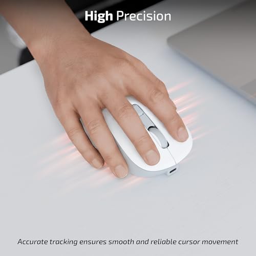 Image of iBall GLIDR S290 Wireless Mouse, Dual Mode 2.4GHz + BT, Up to 1600 DPI, 4 Buttons, Type-C Rechargeable Battery, Ambidextrous Design, Auto Sleep, High Precision Tracking (White)