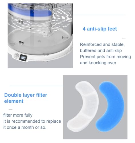 Fuente de agua para gatos con batería 2L miniatura 6