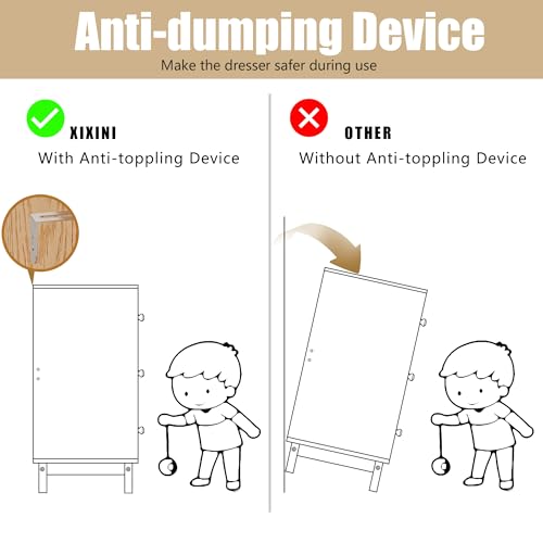 Xixini 3 Drawer Dresser for Bedroom, Boho Small Natural Rattan Closet Dressers Chest of Drawers, Modern Wood Clothes Storage Organizer with Wooden Feet and Handles for Hallway, Living Room, Entryway - Image 7