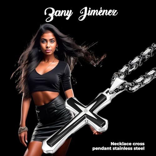 Black Gold Cross Necklace for Men with Cross Pendant Necklace 22 – 30 Inch, Steel Cross Chain for Women & Men, Black Cross Necklace for Men, Mens Necklaces with Small Diamonds (Silver), Don Toretto Stainless Steel, Ozzy Osbourne Cross Necklace3