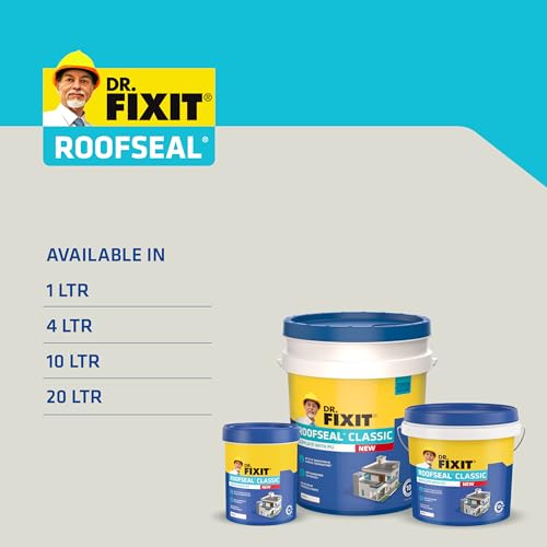 Image of DR. FIXIT Roofseal Classic New, 20 Liter, Waterproofing Solution for Homes, Terraces, Roofs