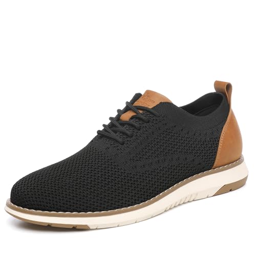 DECARSDZ Casual Dress Shoes for Men Fashion Lace-Up Mesh Fabric Oxfords Breathable Lightweight for Daily Walking Breeze Sneakers Black