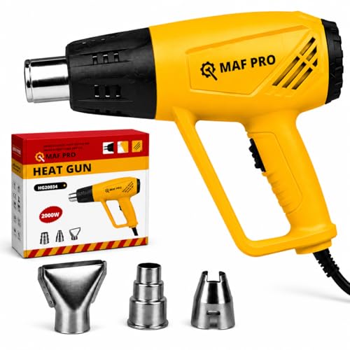 Image of MAF PRO Heat Gun 2000W Hot Air Gun with Dual Temperature Settings & Airflow Control | Heavy Duty Electric Heat Gun for Paint Removal, Shrink Wrapping, Craft, PVC & DIY Tools
