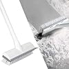 BOOMJOY Floor Scrub Brush with Long Handle -50″ Stiff Brush, 2 in 1 Scrape and Brush,Tub and Tile Brush for Cleaning Bathroom, Patio, Kitchen, Wall and Deck