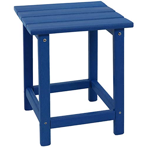 Sunnydaze All-Weather Blue Outdoor Side Table - Modern Square Adirondack Side Table - Stylish Patio Furniture Accessory - Perfect For Yard, Patio, Garden And Poolside #TOP11