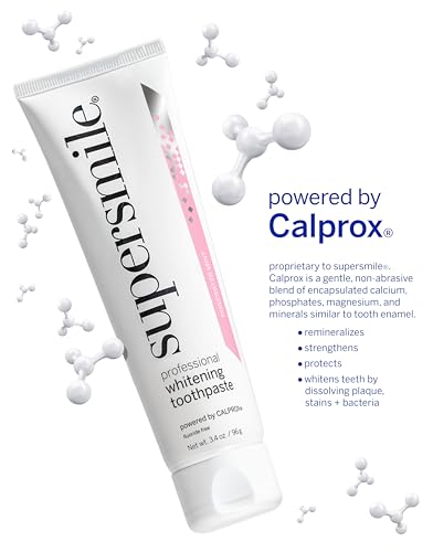 Image of Supersmile Rosewater Mint Fluoride-Free Whitening Toothpaste, 4.2 oz, Professional Whitening Toothpaste with Calprox, Whitens 5.5 Shades in 7 Days, RDA 65 Low Abrasion, Enamel Safe for Veneers
