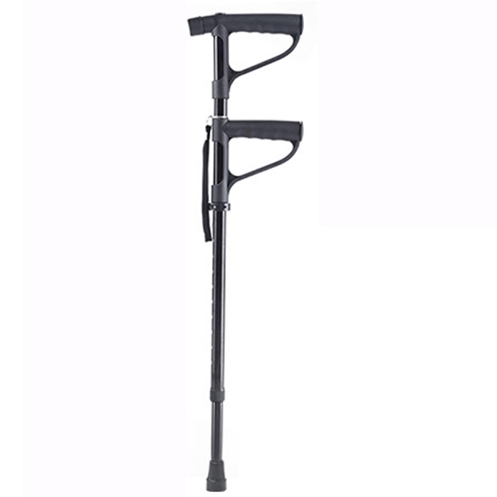 Bastón cuádruple Ajustable, bastón de Doble asa para Ancianos con luz LED, bastón Multifuncional para Ancianos discapacitados, Ligero y Antideslizante (Negro) (Color : A)