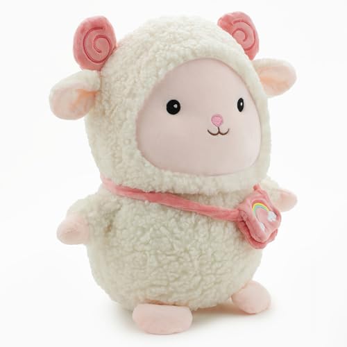 Image of Beige Sheep Soft Toy for Kids Stuffed Plush Toy with Cute Hug-Friendly Design for Babies, Toddlers & Children Safe, Lightweight & Easy to Clean (40CM)