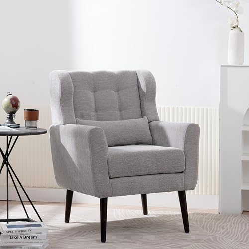 Sillón Moderno Chenille Plegable Gris miniatura 3